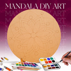 American Elm 3-Piece Mandala Art Board Set Pre-Marked MDF Circles DIY Painting Craft Kit Wall Art