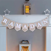 Cliths Ramadan Banner Wood Beads & Acrylic Decor Handmade Islamic Wall Sign Party Home Decor