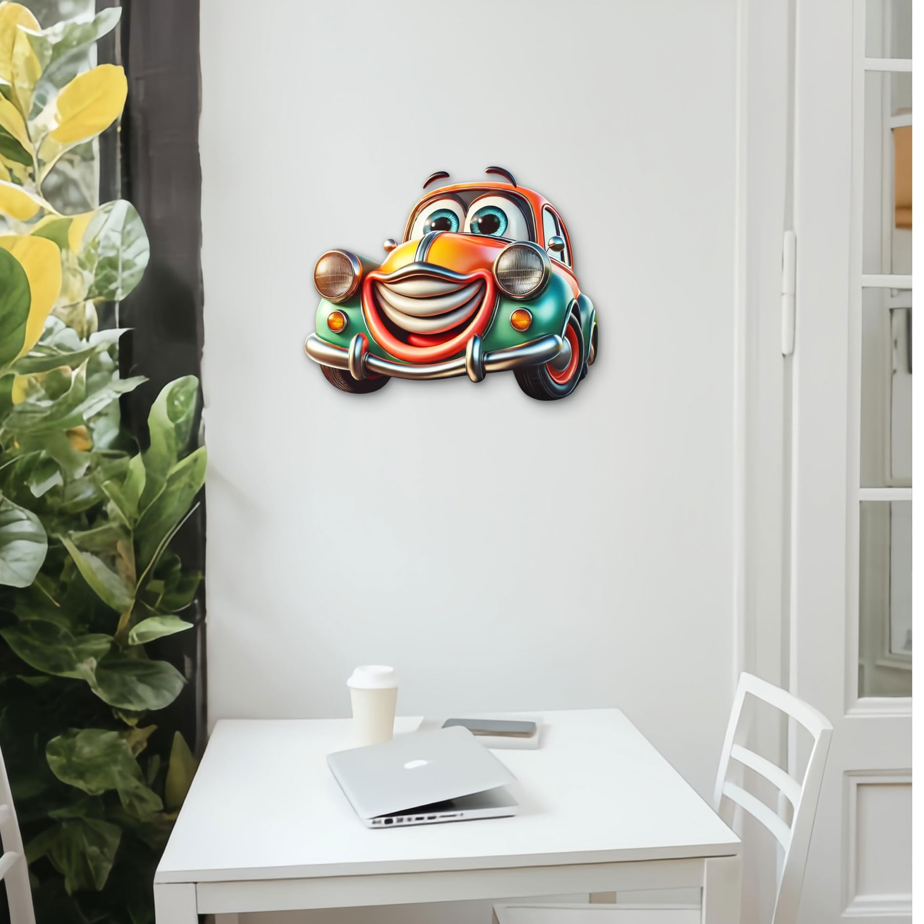 easy to install mdf vibrant car wall art for young ones