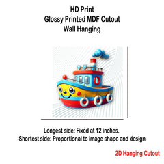 3d mdf boat toy wall art for kids' room décor