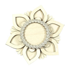 Decorative wall piece with floral design on a white background