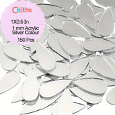 Cliths teardrop silver acrylic cutouts for scrapbooking