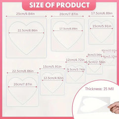 heart stencil set 8 pieces