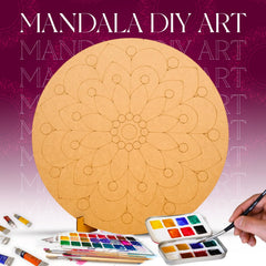 American Elm Pack of 3 Pre Marked Wooden Art Circle MDF Cutouts for Lippan Mandala Madhubani DIY Painting Craft Kit