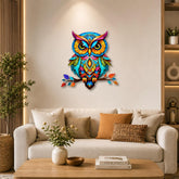 colorful owl wall art for home decor