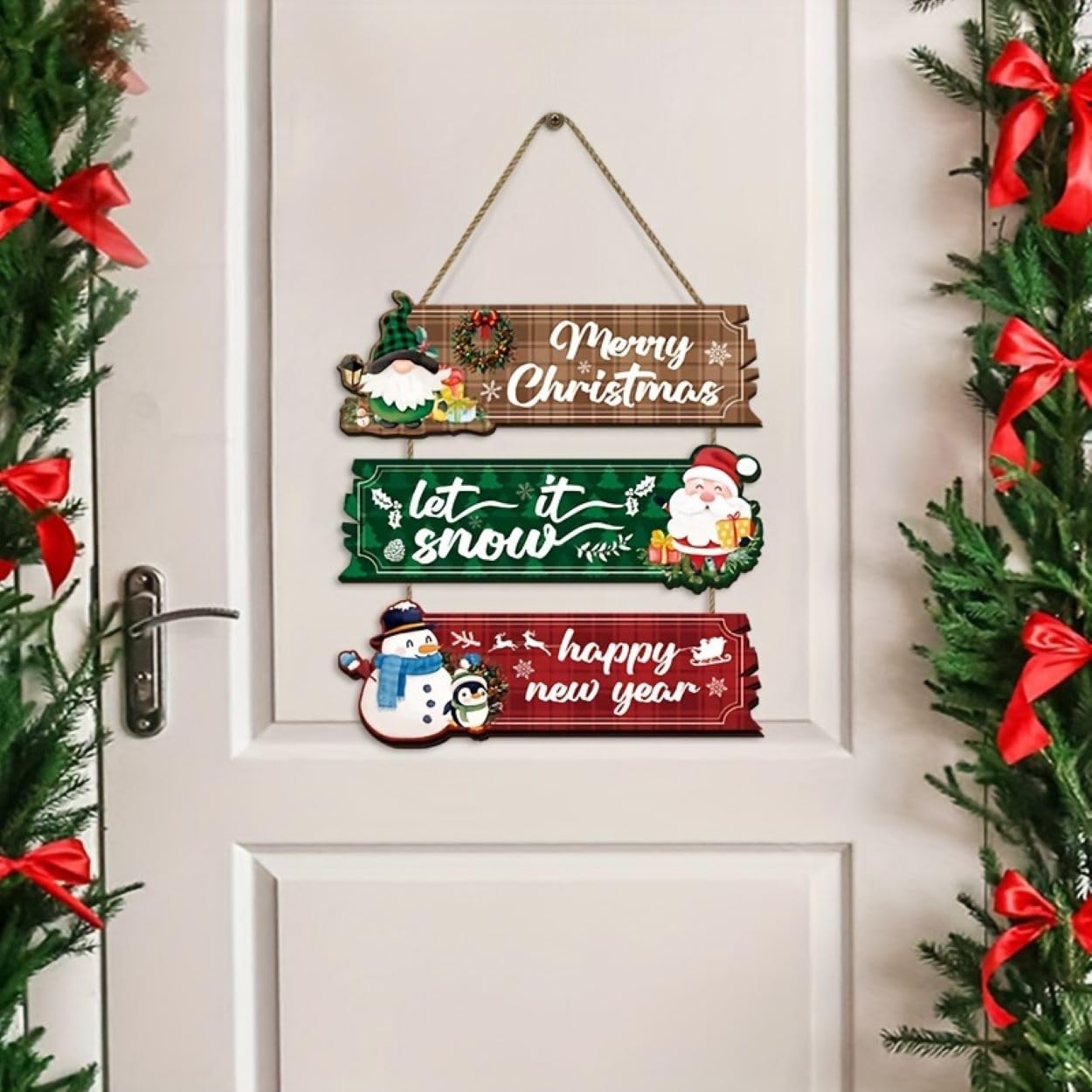 Christmas door hanging decoration set