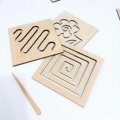 Cliths Montessori Wooden Tracing Stencil Pre-Writing Boards for MDF Boards
