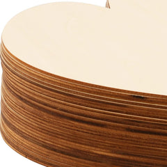 Stack of wooden circular objects with a white interior