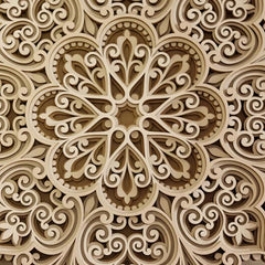 American Elm 3D Mandala Wall Art Layered Wooden Decoration Home Office Decor MDF Wall Hanging Gift