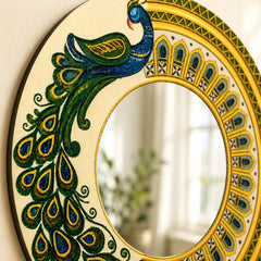 peacock acrylic mirror wall hanging
