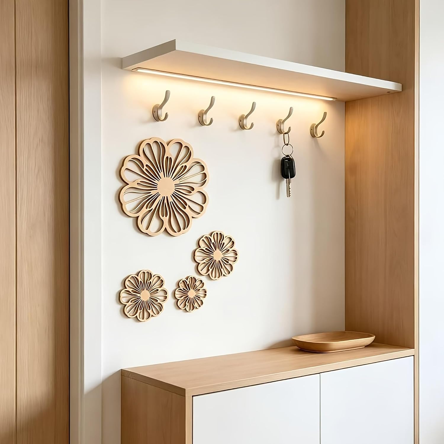 unfinished wooden flower cutout for diy art