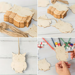 unfinished owl craft blanks