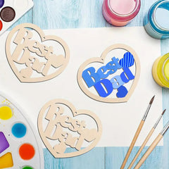 Paintable wooden hearts for personalized dad projects