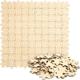 Cliths 100 Blank Wooden Puzzle Pieces Jigsaw Crafts DIY Customizable Art Projects Painting Blanks