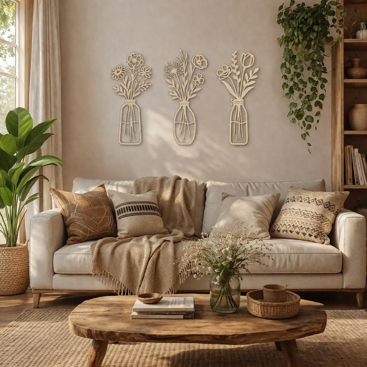 home entrance flower pot wall decor