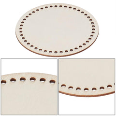 American Elm 6 Piece Mini Crochet Bag Bottom Set 3 Size Round MDF Bases for DIY Small Baskets & Crafts