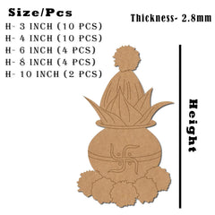 Cardboard pineapple with size and thickness information on a white background