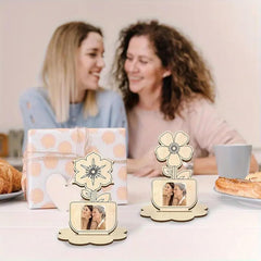 American Elm 12Pcs Wooden Flower Photo Frame DIY MDF Picture Holders with Stand for Painting Kids Craft Scrapbooking Gifting Mother’s Day Display Home Art Projects Unfinished Wood Frame