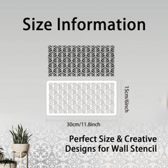 reusable leaf pattern stencil for bedroom wall