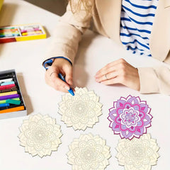 bulk pack wood mandala shapes for spiritual art décor