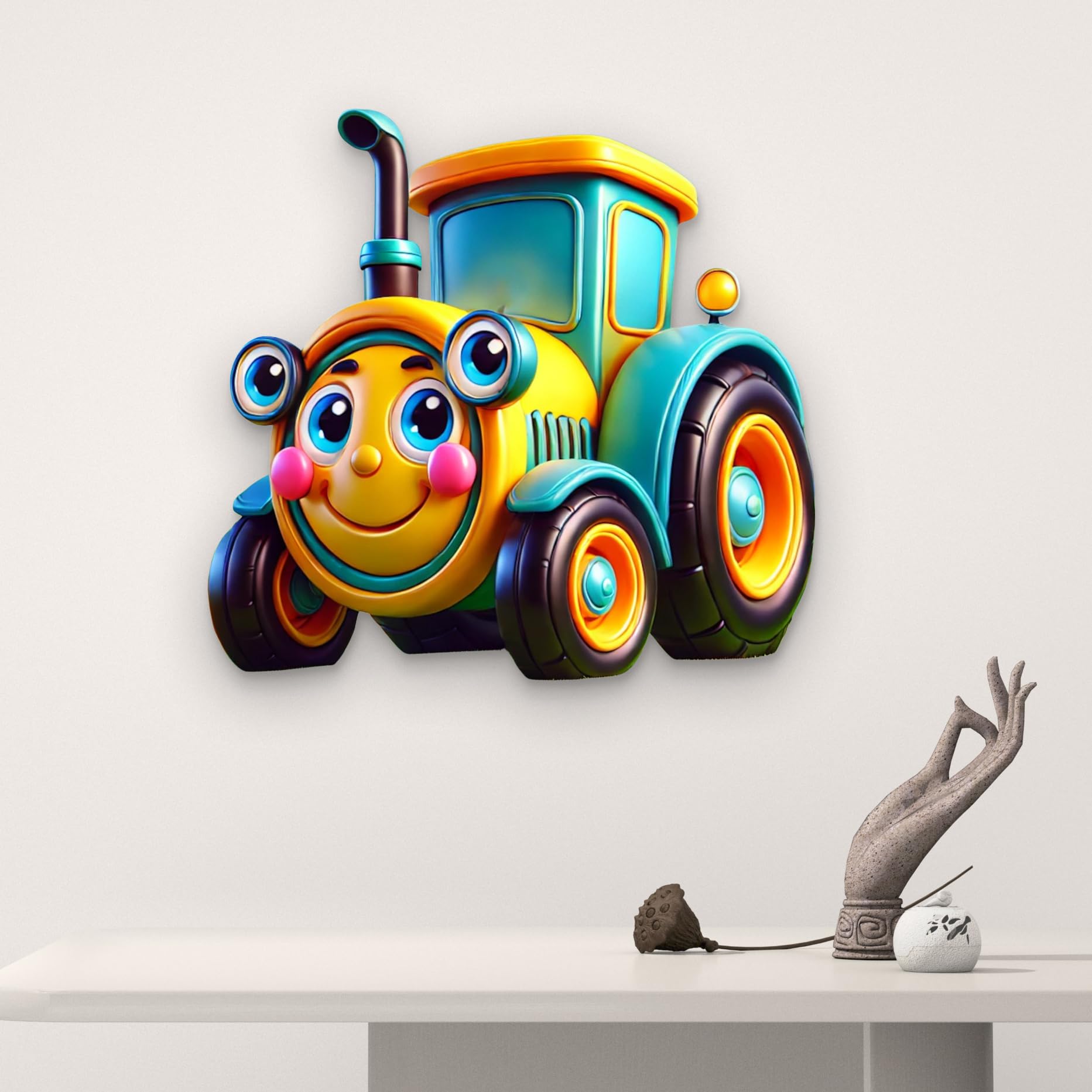 children's tractor wall decorations 3d mdf designs