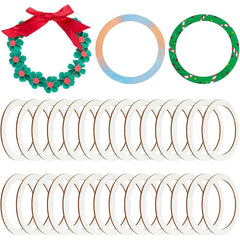 Cliths 30 Pcs Wood Rings Antique White MDF Round Cutouts for DIY Crafts, Christmas Decor, Pyrography