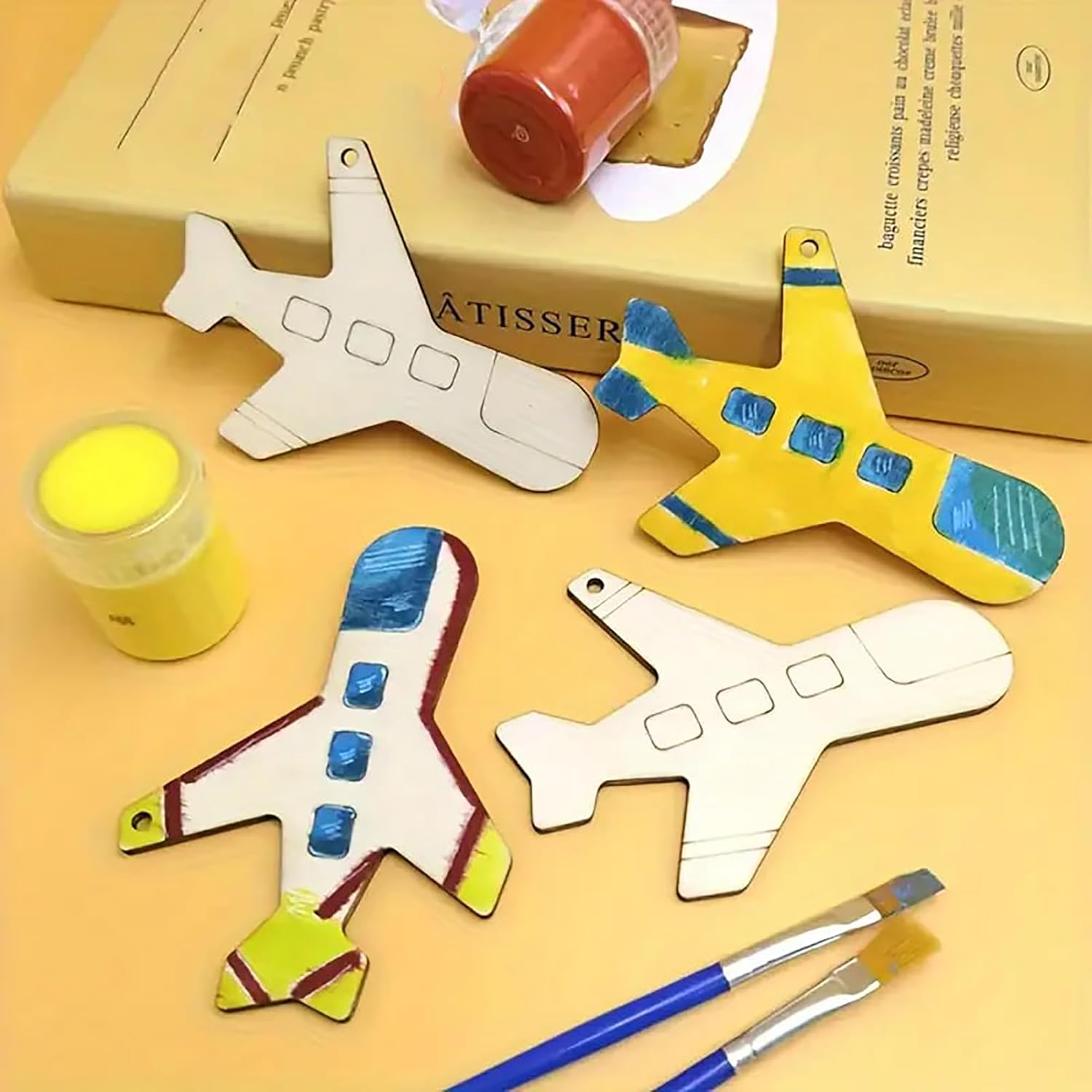 Airplane wooden ornaments