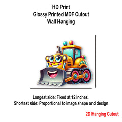 colorful 3d bulldozer wall hanging for kids' room decoration