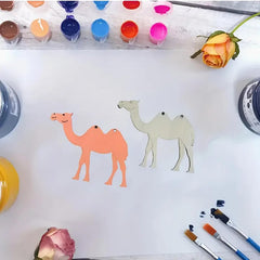 Cliths 10 Pcs Premarked Camel Shape Cutouts Animal Craft Base for Painting DIY Art Projects Kids Activities Home Decor