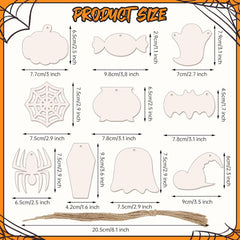 paintable wood halloween ornaments for decor