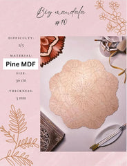 American Elm Stress-Relief Mandala Board Laser-Cut Coloring Art DIY Wall Decor & Art Therapy Good MDF Craft