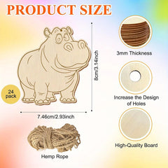 wooden wild animal ornaments