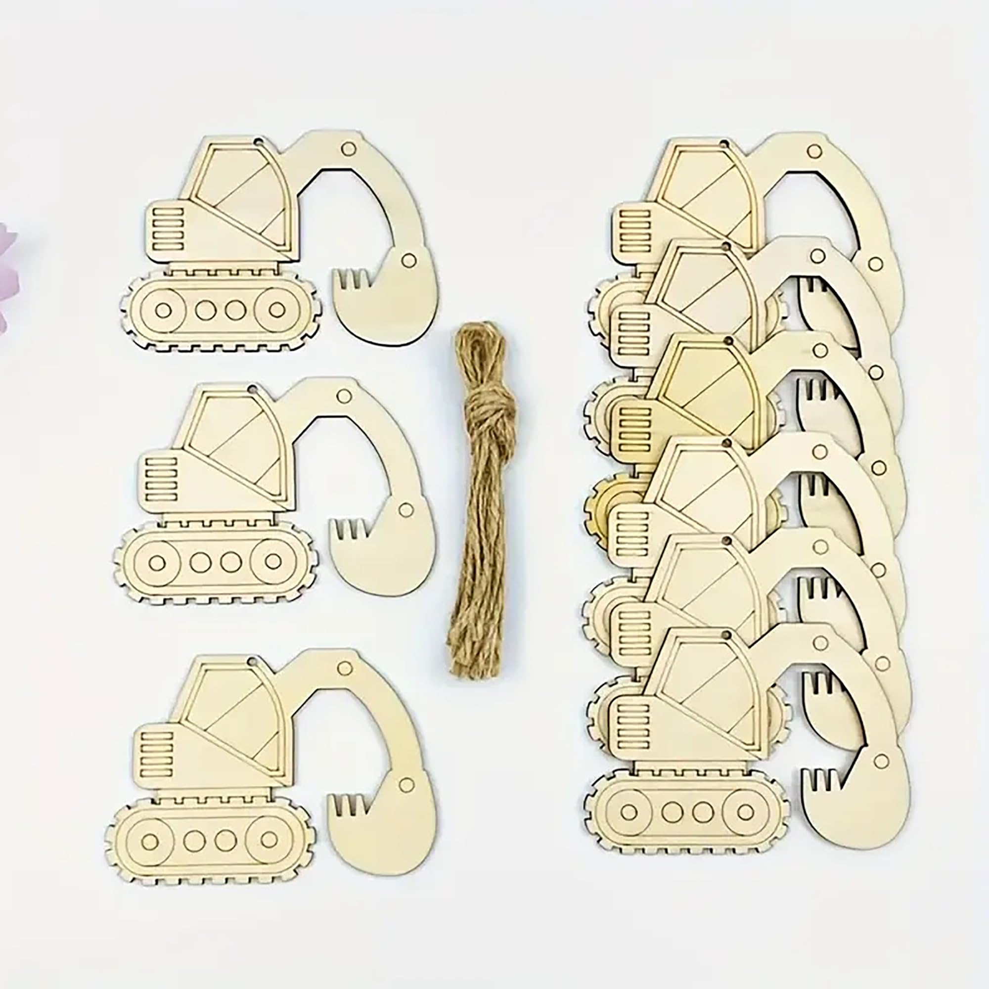 wooden excavator cutouts for crafts mdf construction vehicle shapes kids diy birthday decoration wood