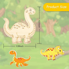 Illustrations of dinosaurs with measurements on a green background