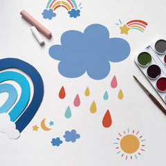 rainbow wall painting stencil for kids room