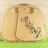 Cliths Pack of 2 Wooden Basket Bottoms DIY Crochet Bag Base MDF Purse Bottom for Handmade Tote, Market & Shoulder Bags