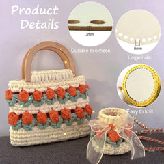 American Elm 6 Piece Oval Basket Bottom Set Wooden MDF Bases for DIY Crochet Bags & Storage 3 Styles