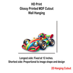 dynamic 3d mdf racing car wall art for kids room