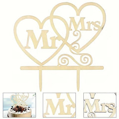 Elegant timber wedding cake decoration for couples