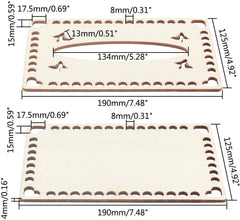 Dimensions of a decorative mat with intricate patterns and measurements.