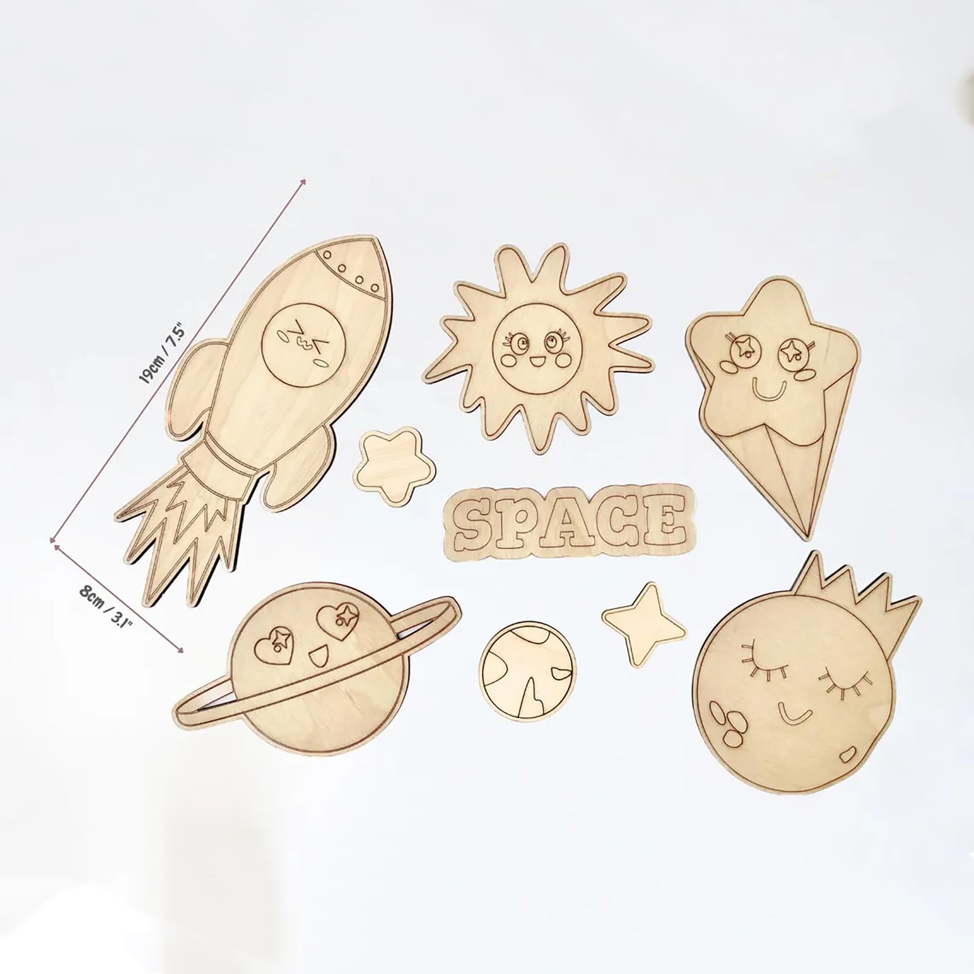 wooden space painting kit