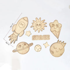 wooden space painting kit