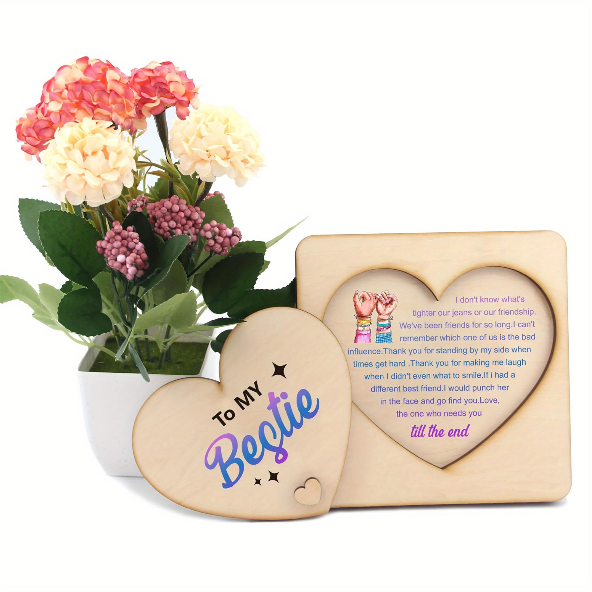 friendship heart wooden ornaments