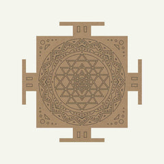 Cliths Wooden Shri Yantra Premarked Cutout for Diwali Decoration Mandala Art Vastu Wall Painting