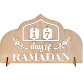 Cliths Ramadan Countdown Calendar Wooden Islamic Advent Calendar Table Decor Eid Celebration Gift