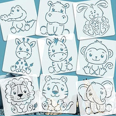 6x6 inch animal craft stencils
