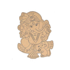 Cliths Wooden Ganesh Ji Cutout for DIY Craft Painting Premarked MDF Ganesha Shape for Kids Art Projects Indian Festival Decoration