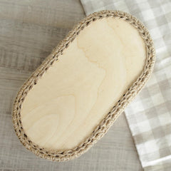 American Elm 2 Pack Flower Shaped Basket Bottoms MDF Crochet Base for DIY Storage Bags & Knitting Projects Wooden Craft Supply
