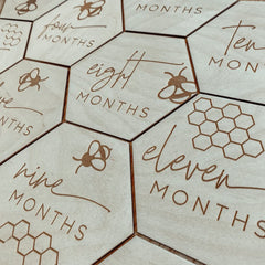 hexagon baby milestone markers wooden