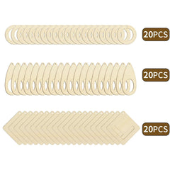 Cliths 60 Pcs Wood Earring Blanks Round, Teardrop & Square Shapes MDF Jewelry Making Kit for DIY Crafts